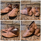 Viking shoes, viking turn shoes, medieval shoes, haithabu shoes, re-enactment shoes