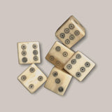 Medieval Bone Dice Viking Dice with spots. D6 Dice for gaming